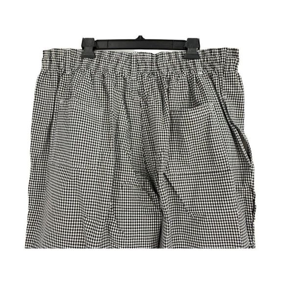 Mens New Chef Pants Black Check 5XL Pull On Elastic Waist NWT 1571 Uniform - Picture 4 of 10